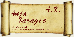 Anja Karagić vizit kartica